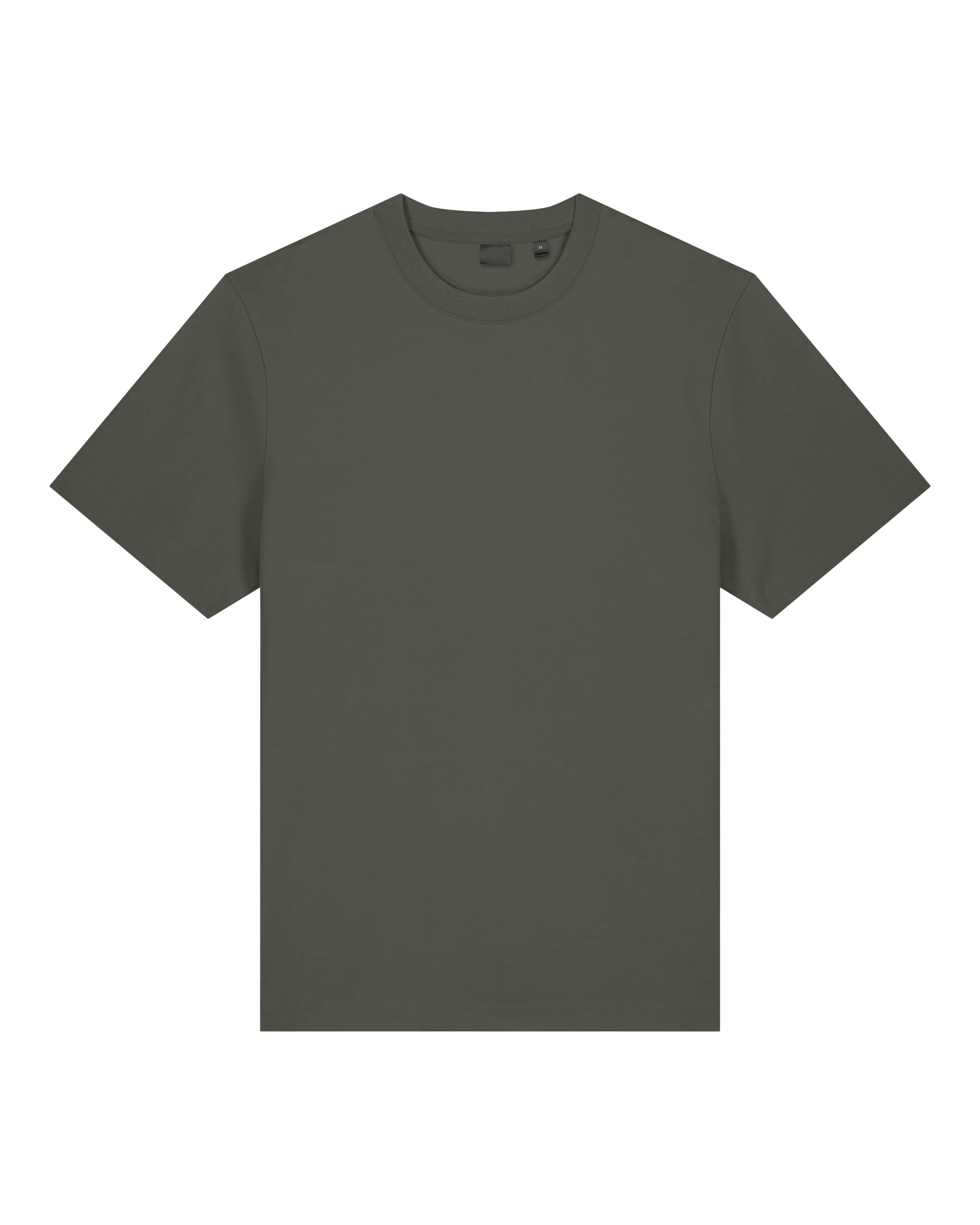 deep olive green unisex cotton t-shirt studio product image, customizable blank tee