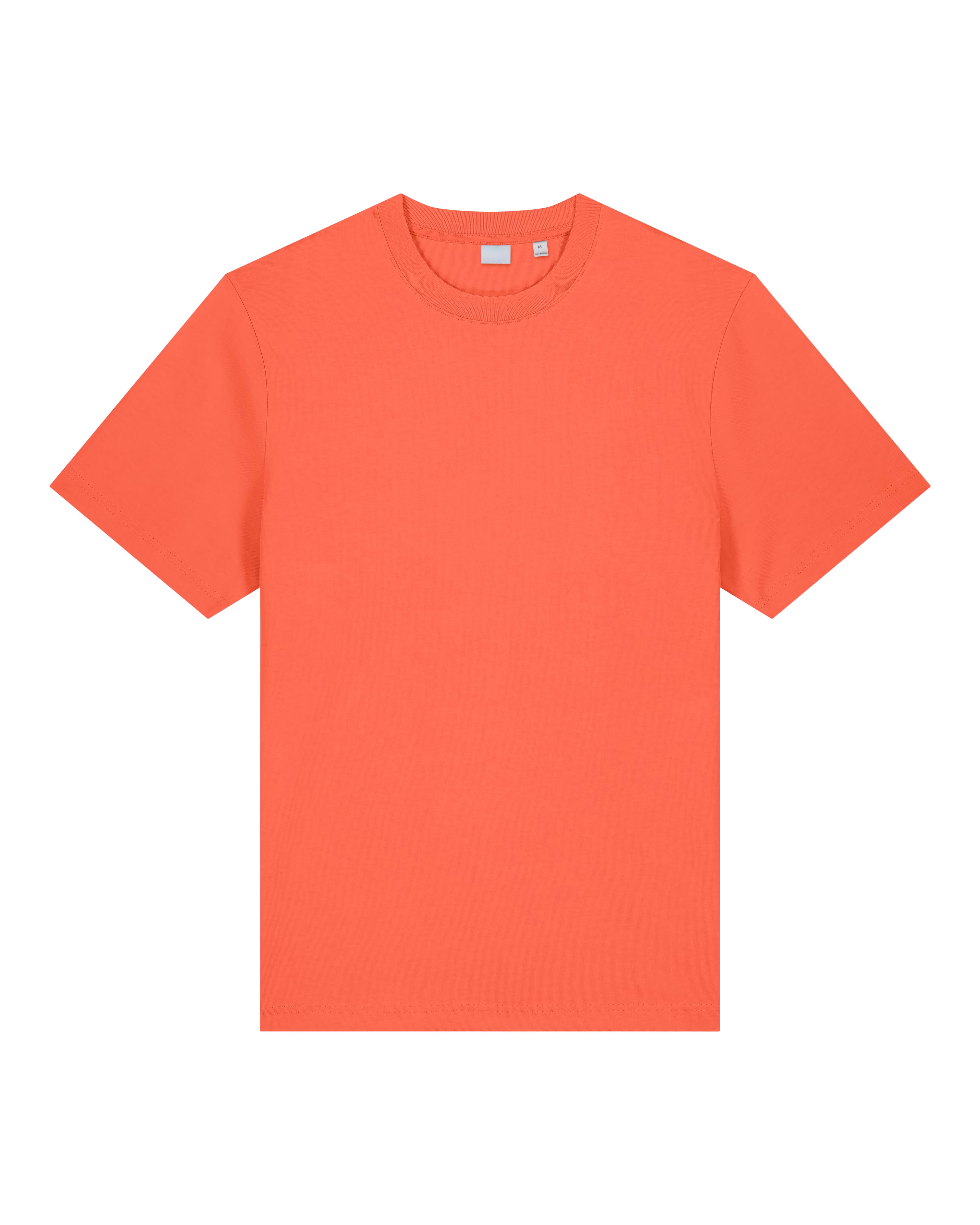 coral orange unisex cotton t-shirt studio front view
