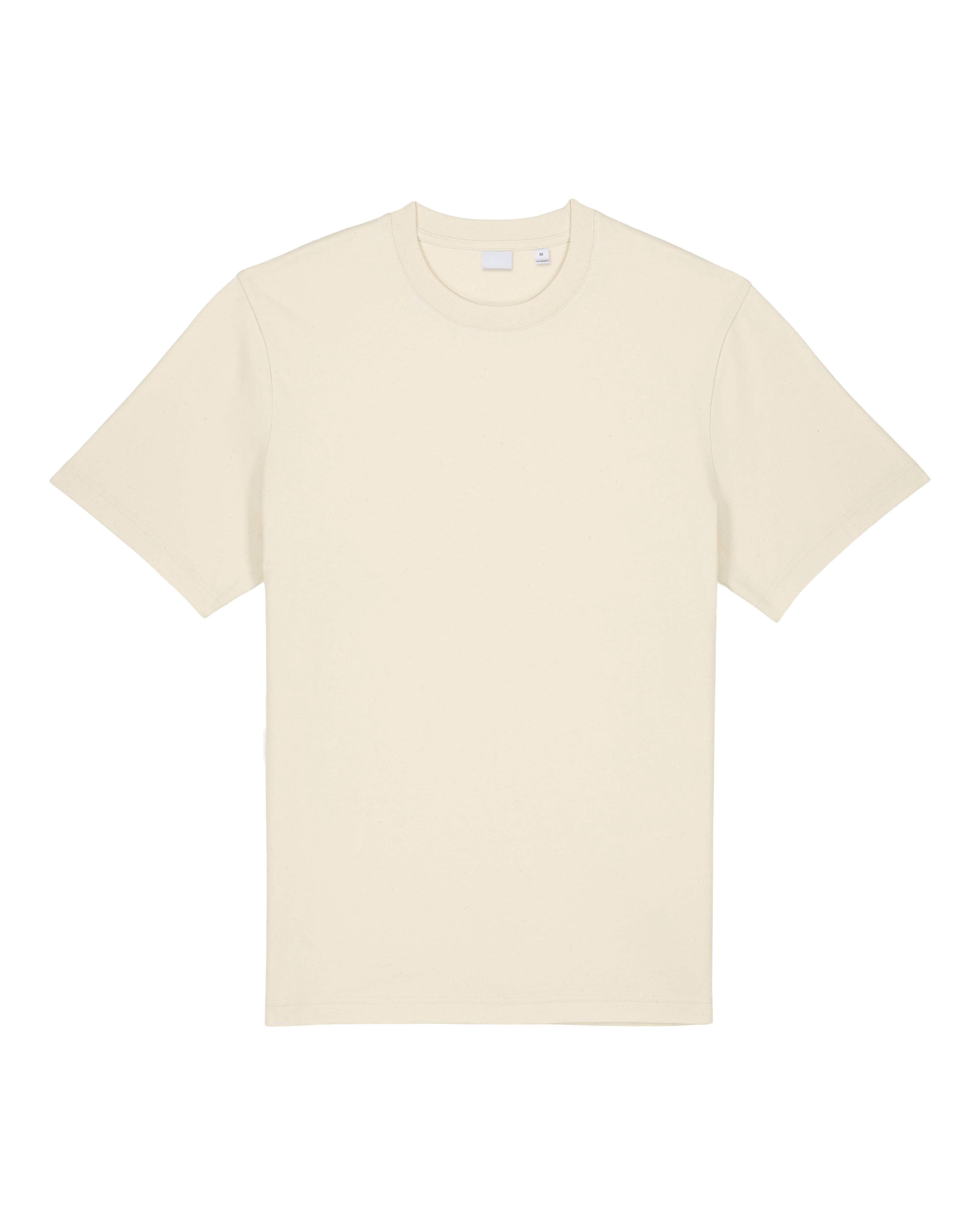 light beige cotton t-shirt product image, eco-friendly minimalist clothing