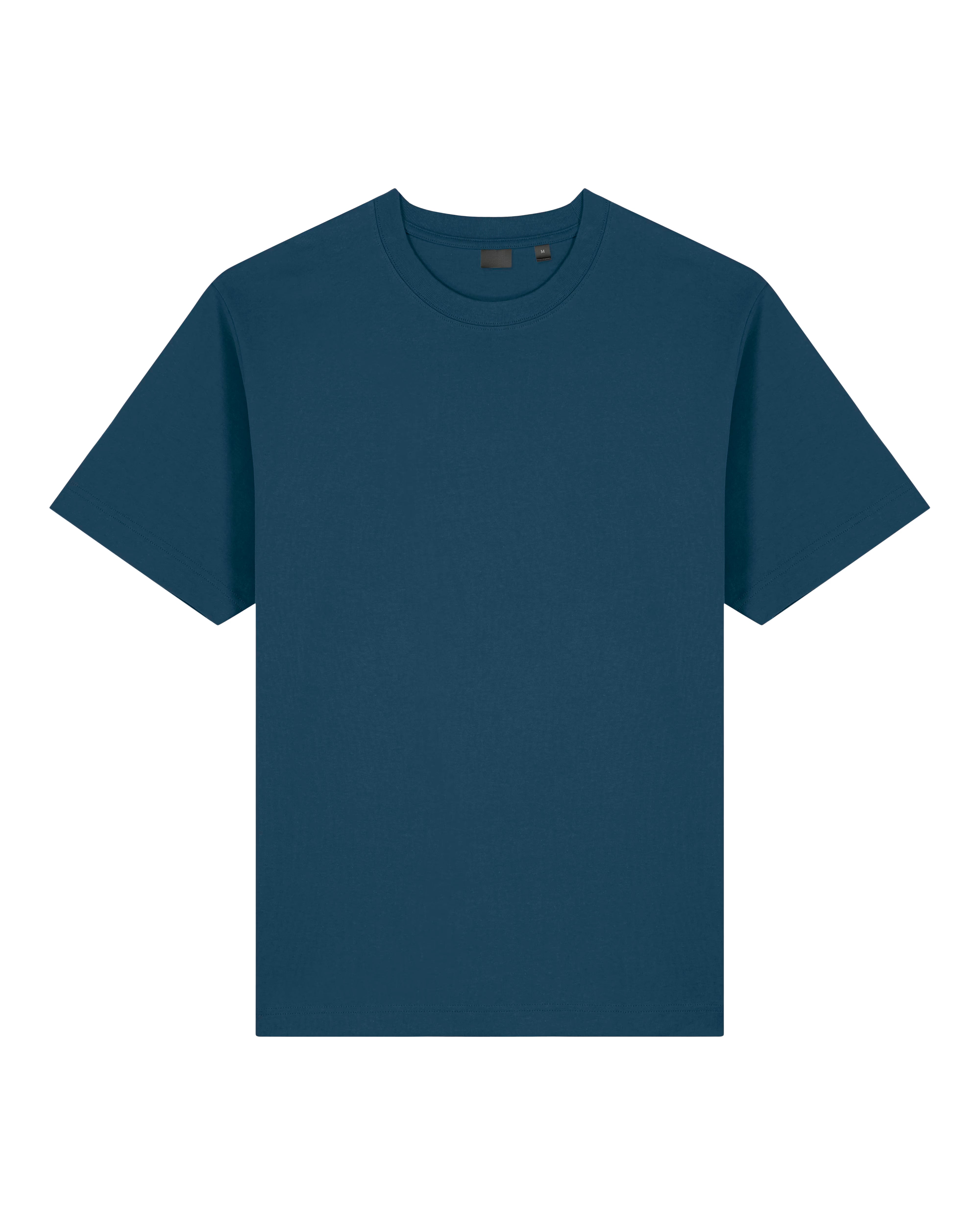 teal blue unisex cotton t-shirt studio front view