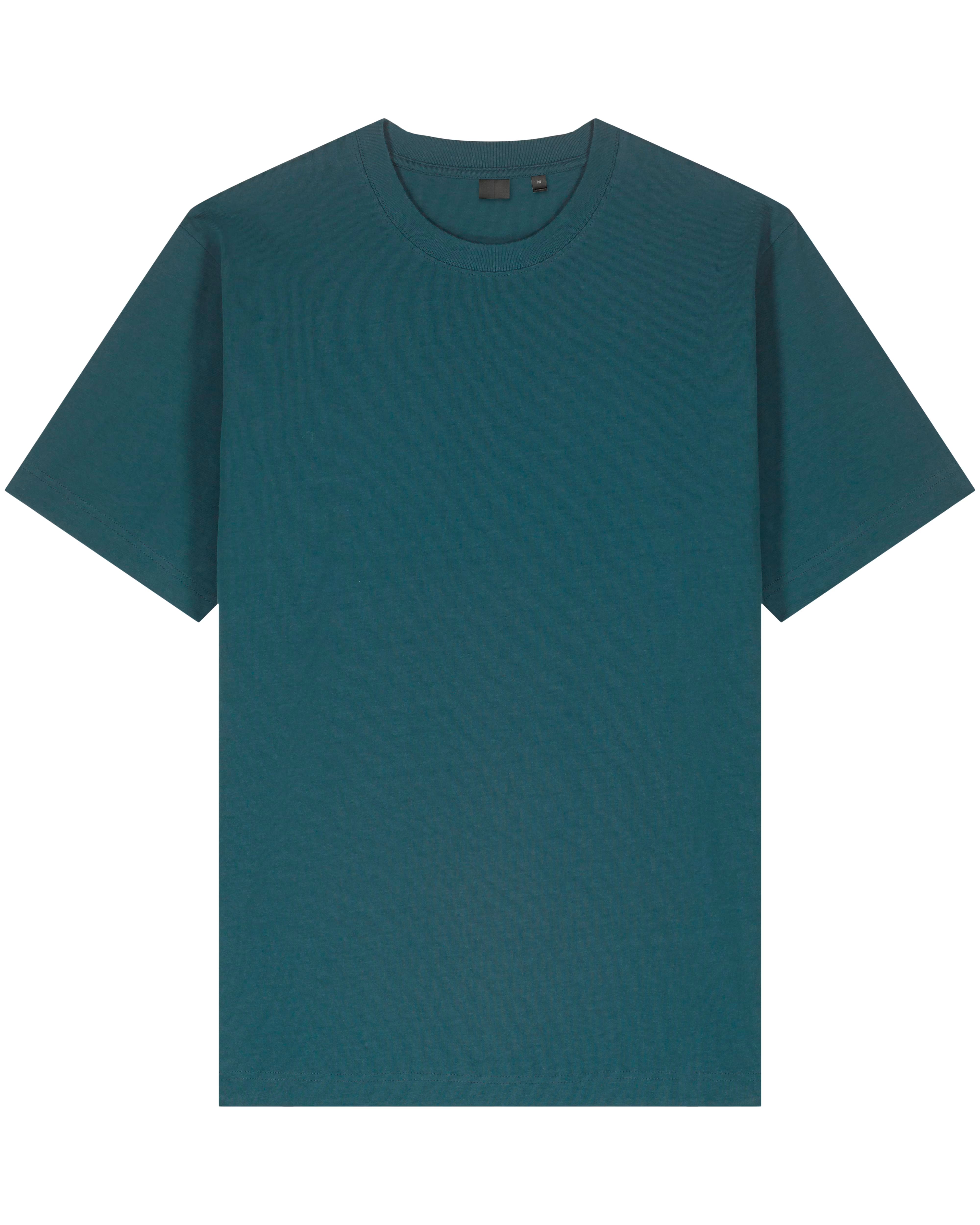 deep teal green unisex cotton t-shirt studio front view