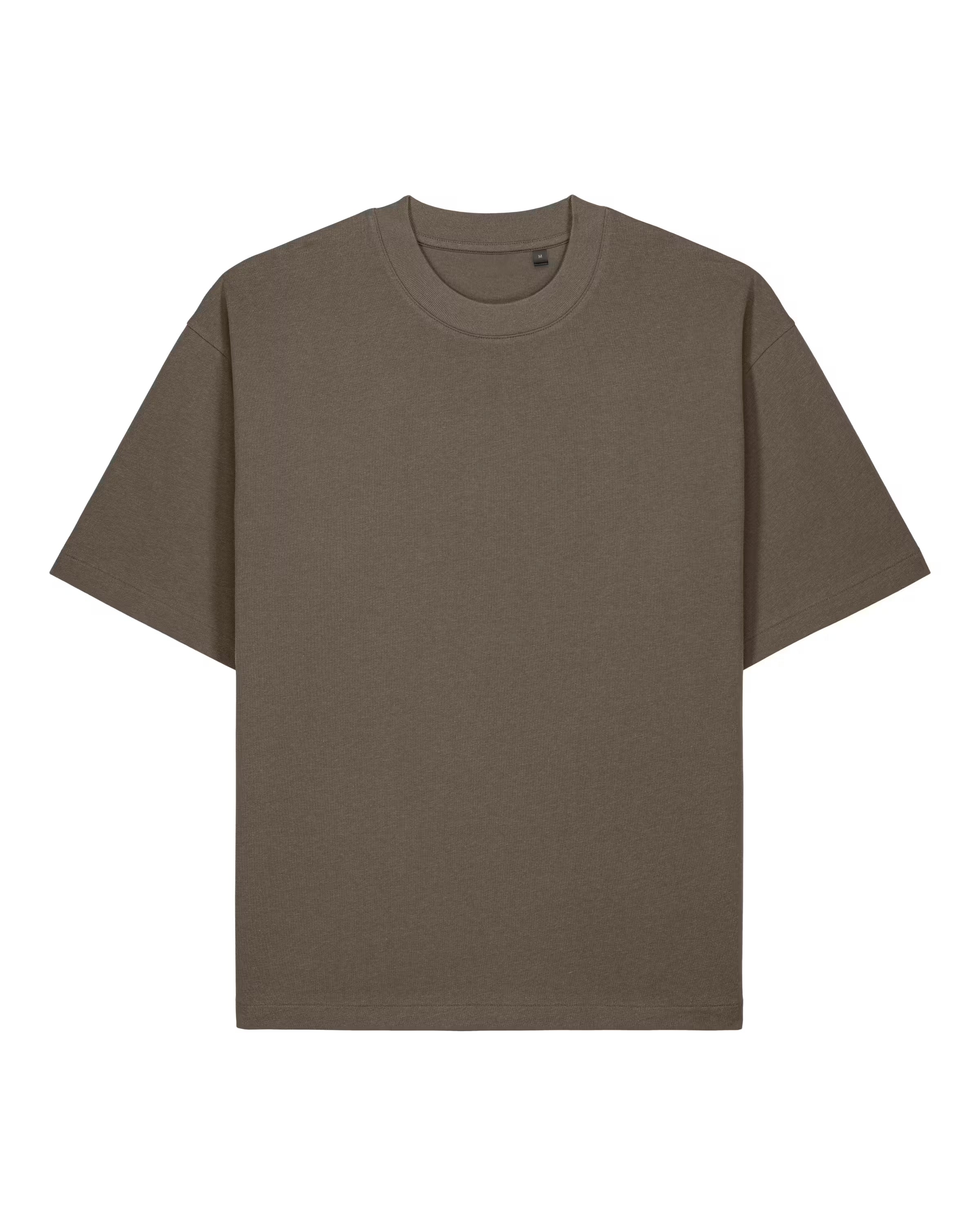 Brown unisex cotton  t-shirt on a white background