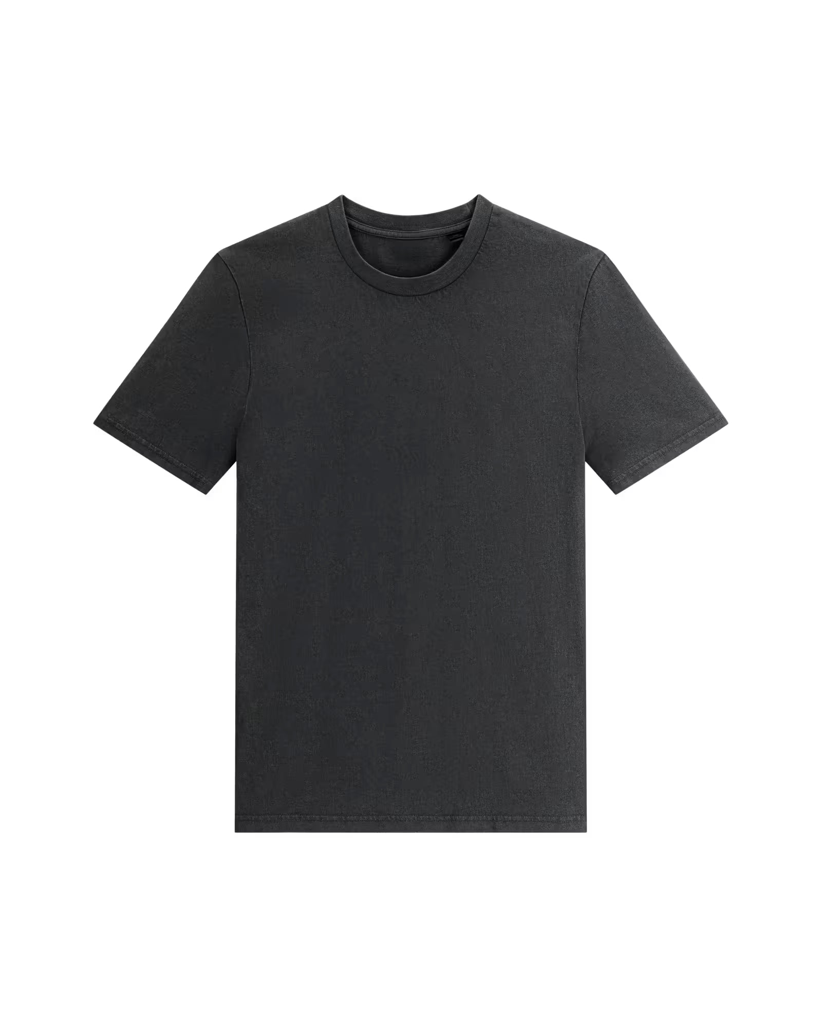 black unisex cotton t-shirt studio front view