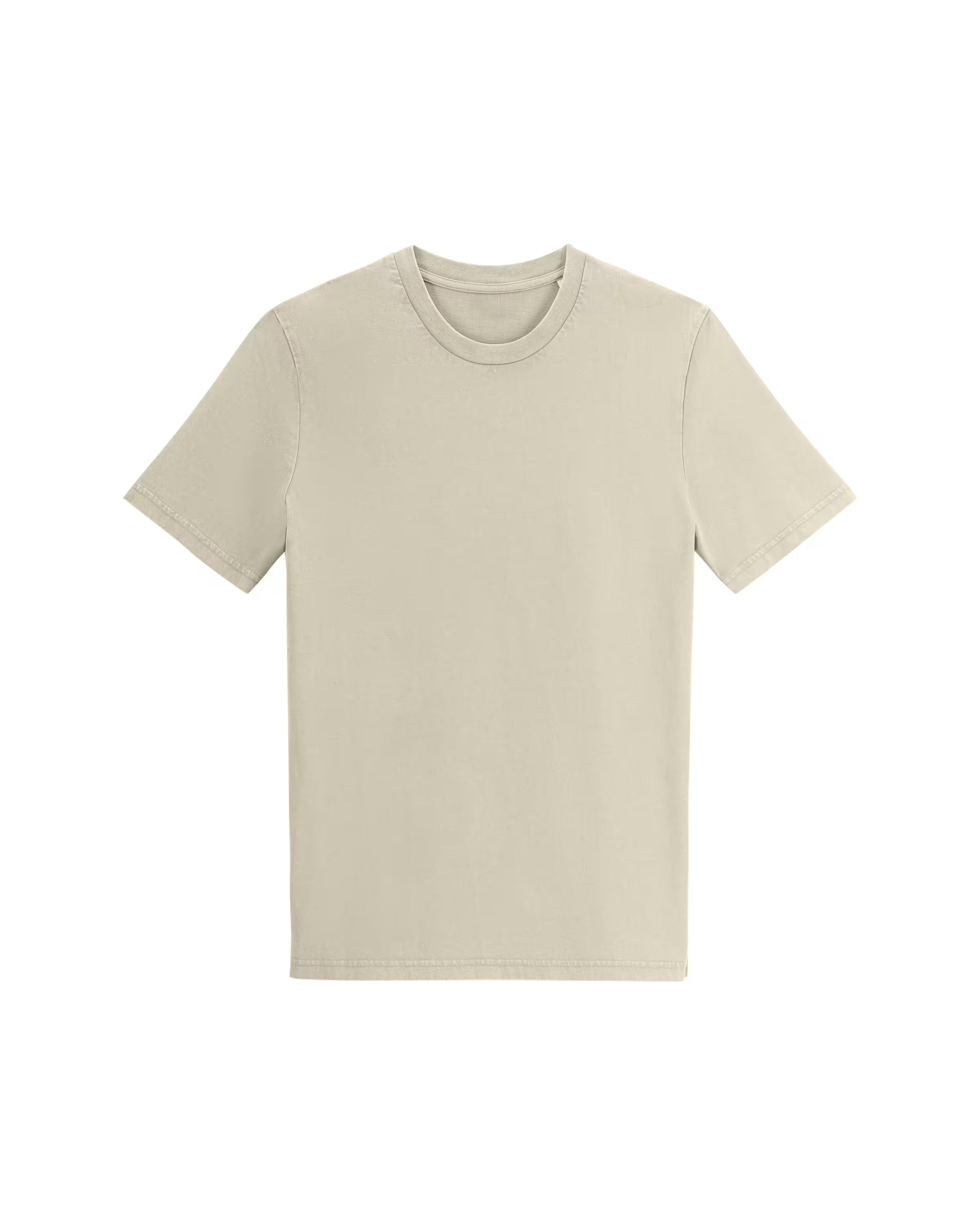 light sage green unisex cotton t-shirt flat front view