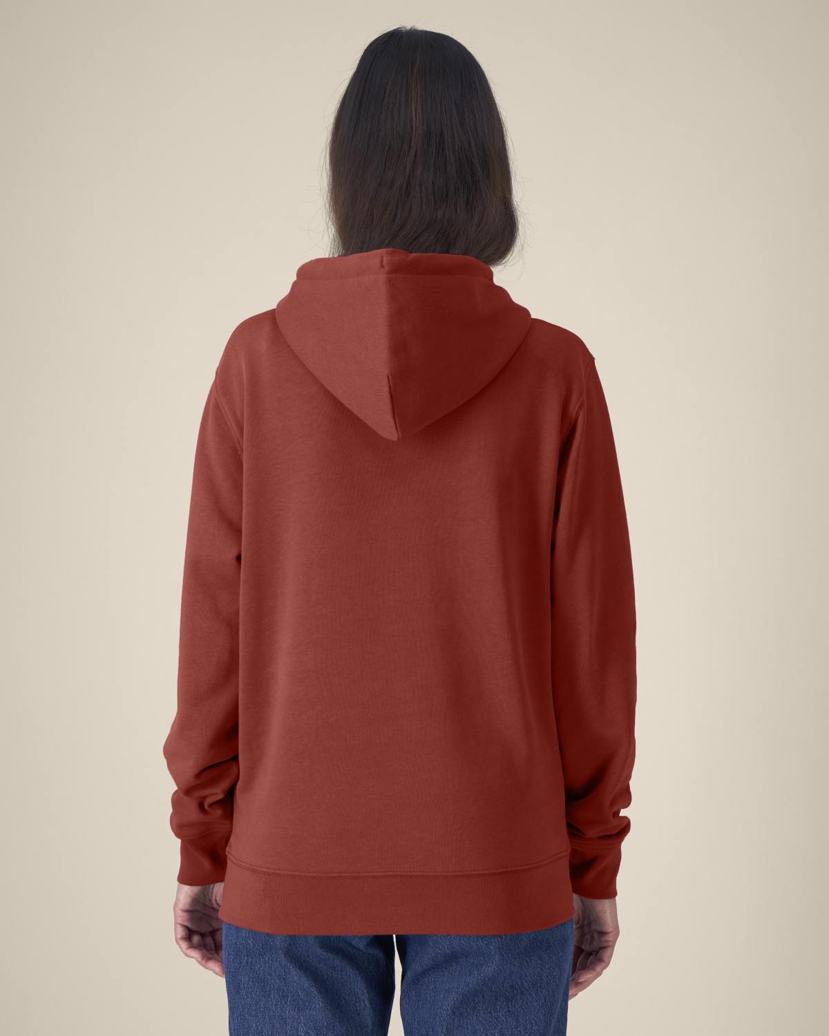 The Ashford Hoodie red hoodie back view close fit