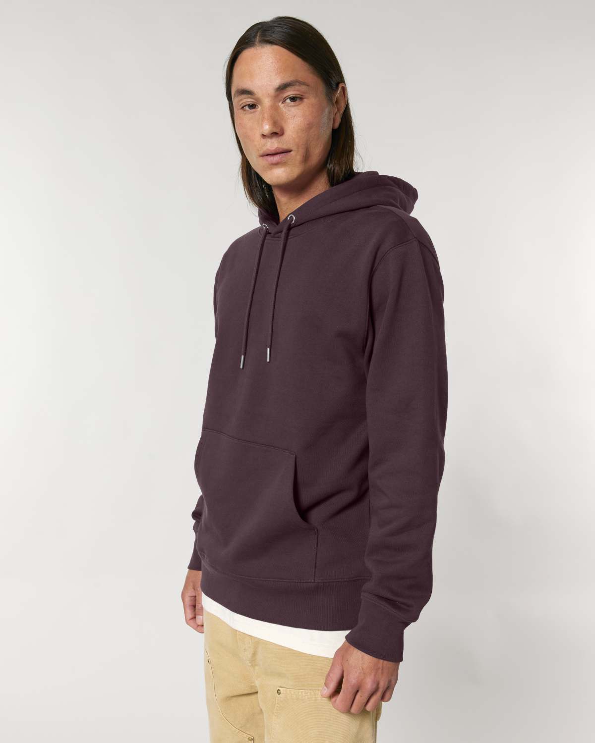 The Ashford Hoodie burgundy hoodie side profile