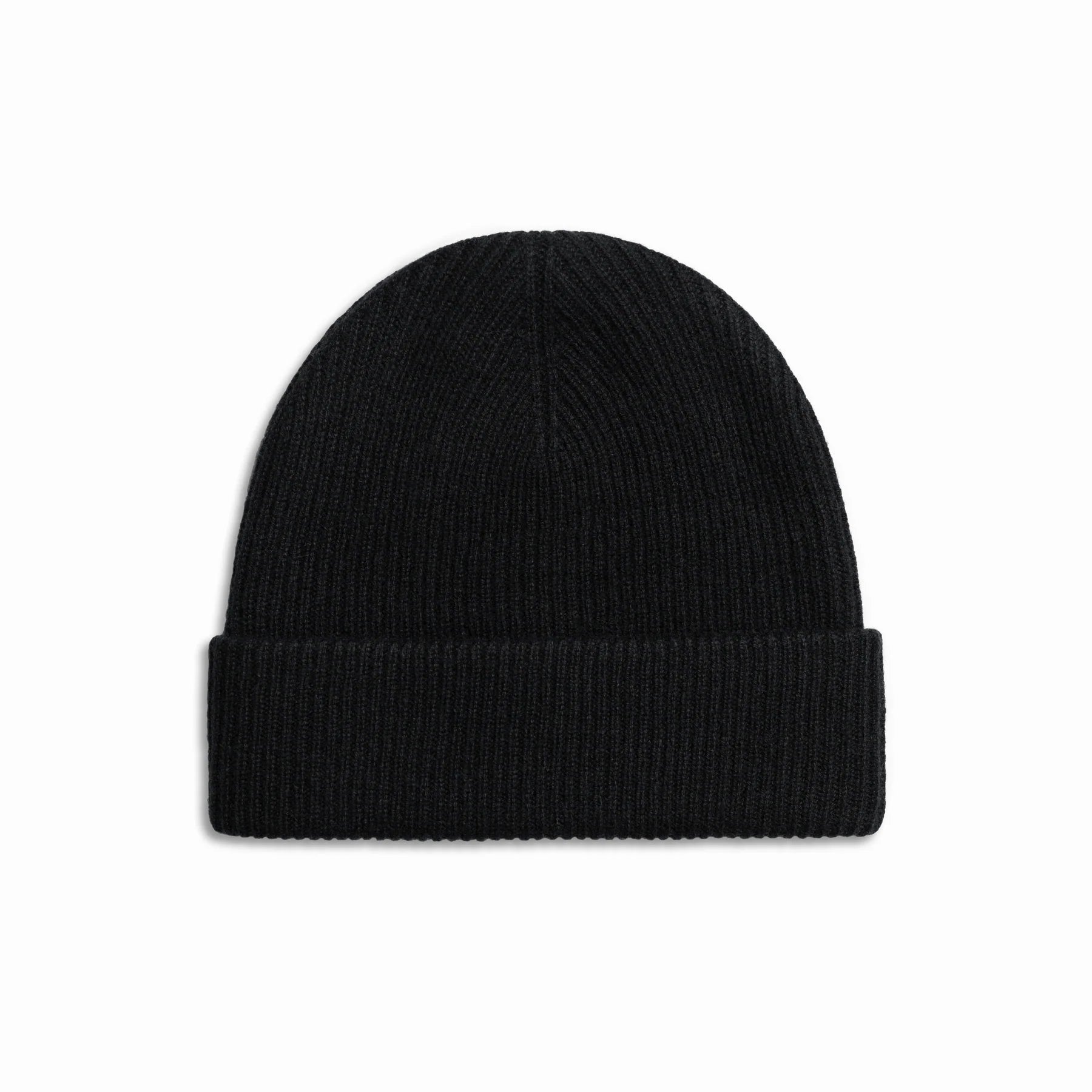 The Sunday Layer black merino cashmere beanie front view