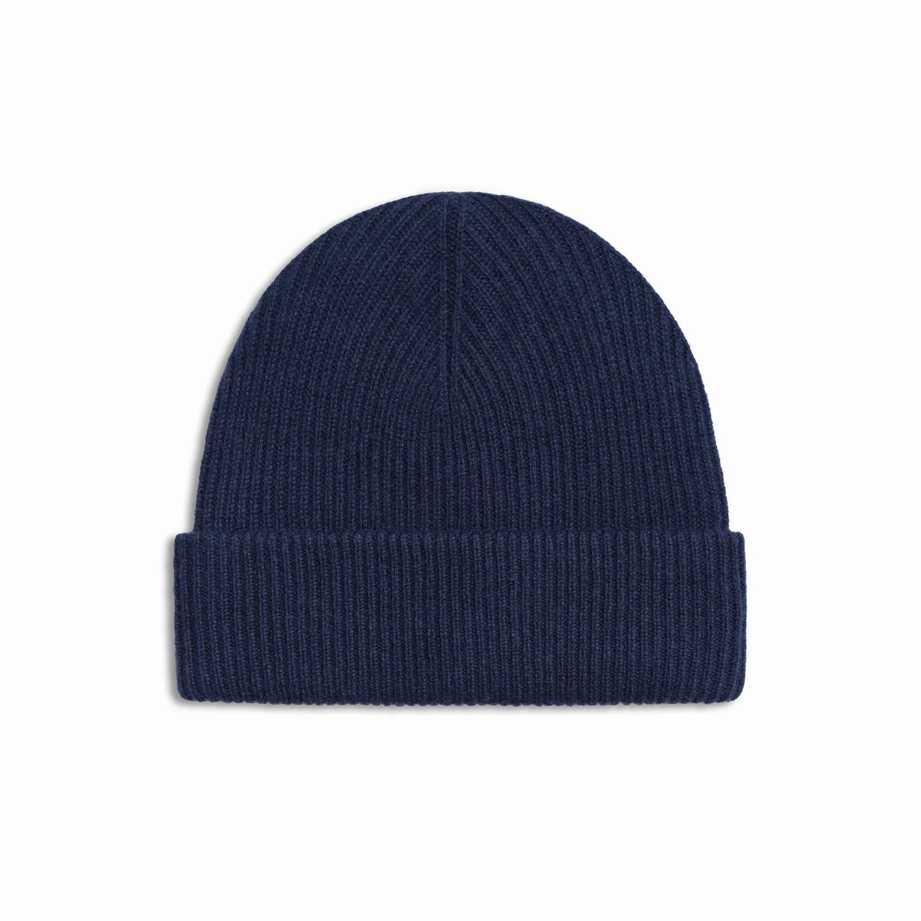The Sunday Layer navy merino cashmere beanie front view