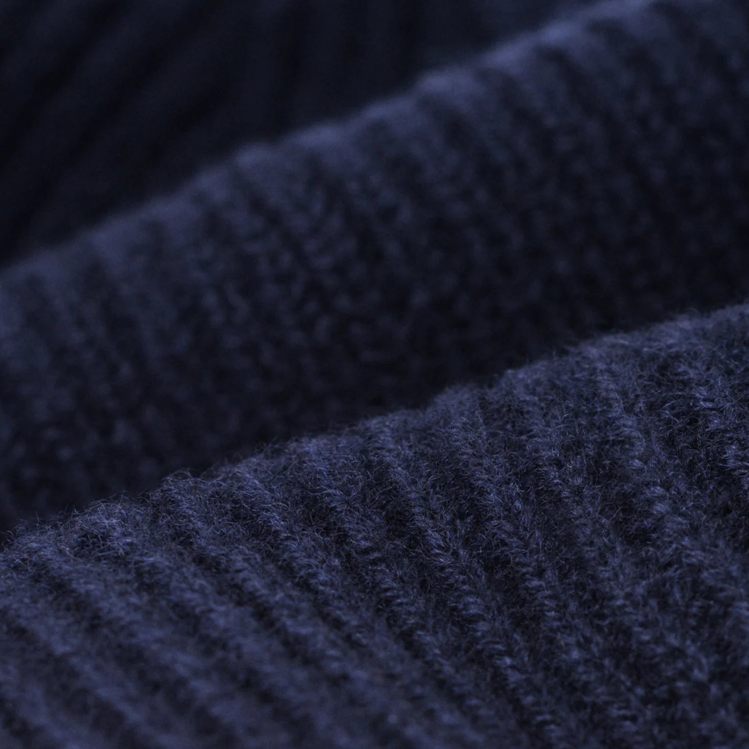 The Sunday Layer navy beanie fabric texture close-up merino cashmere blend