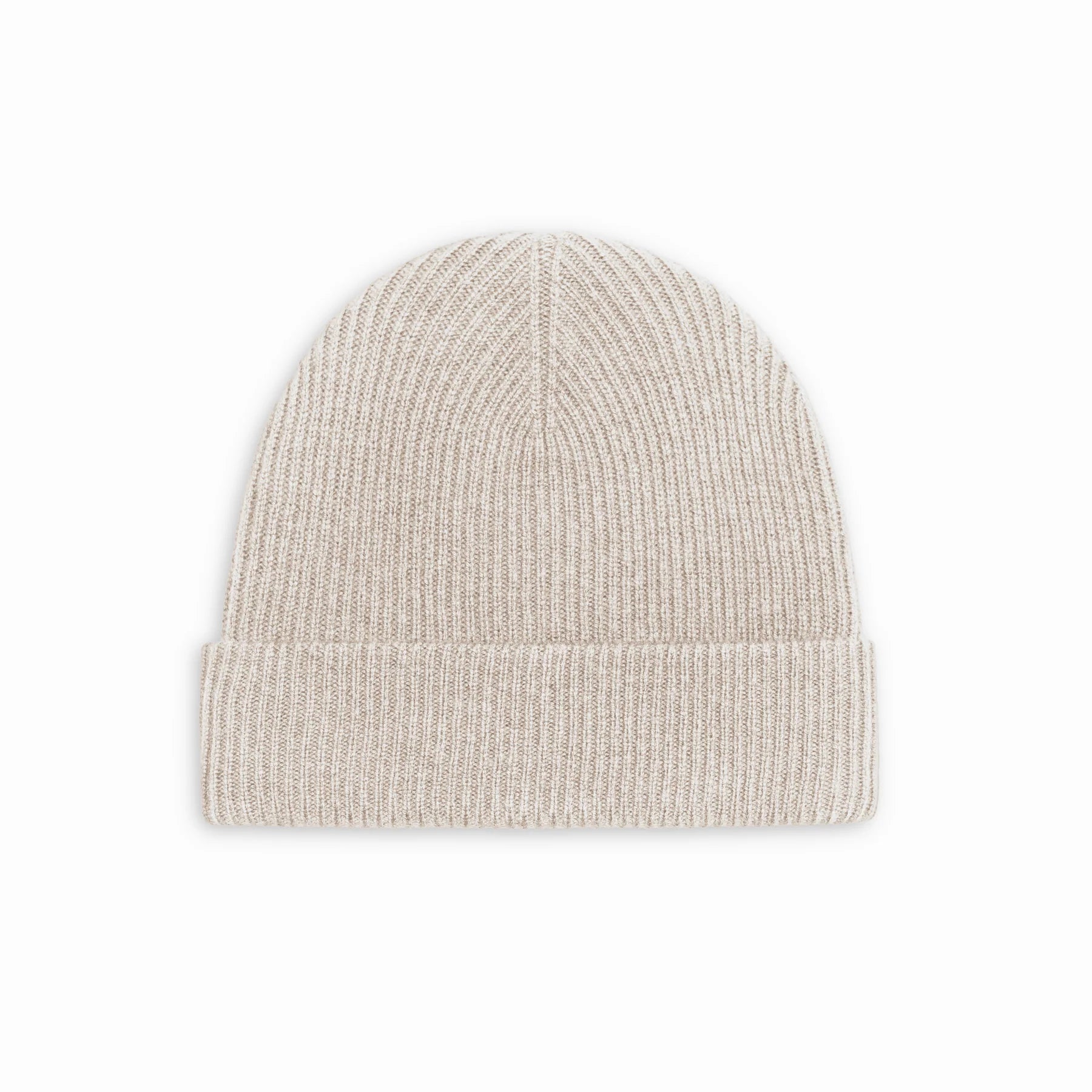 The Sunday Layer off-white merino cashmere beanie front view