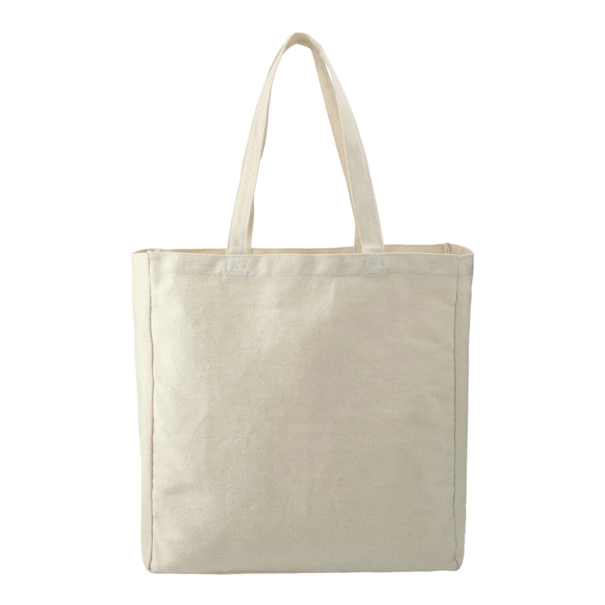 The Everyday Tote natural hemp cotton canvas tote bag front view