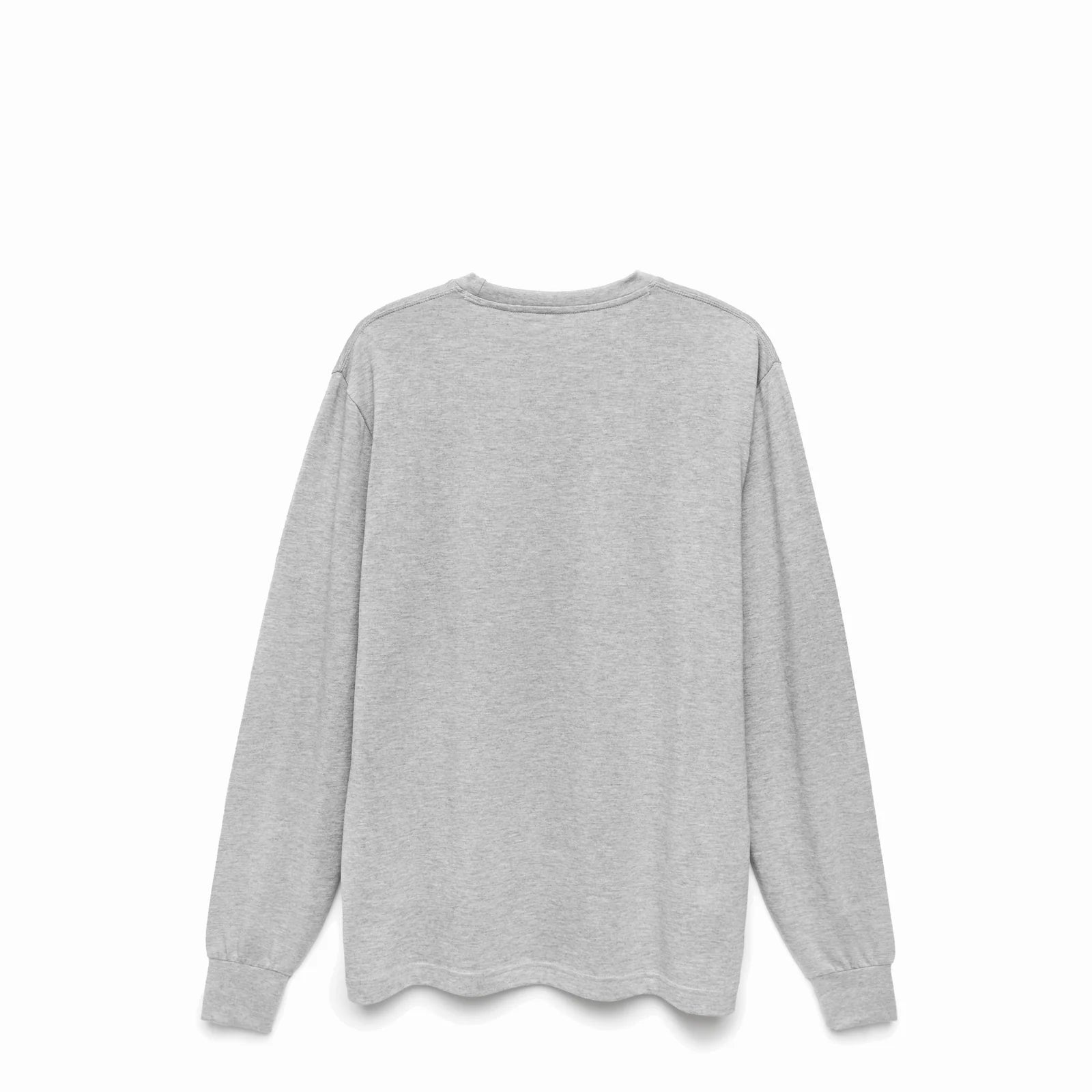 Gray unisex cotton longsleeve shirt on white background