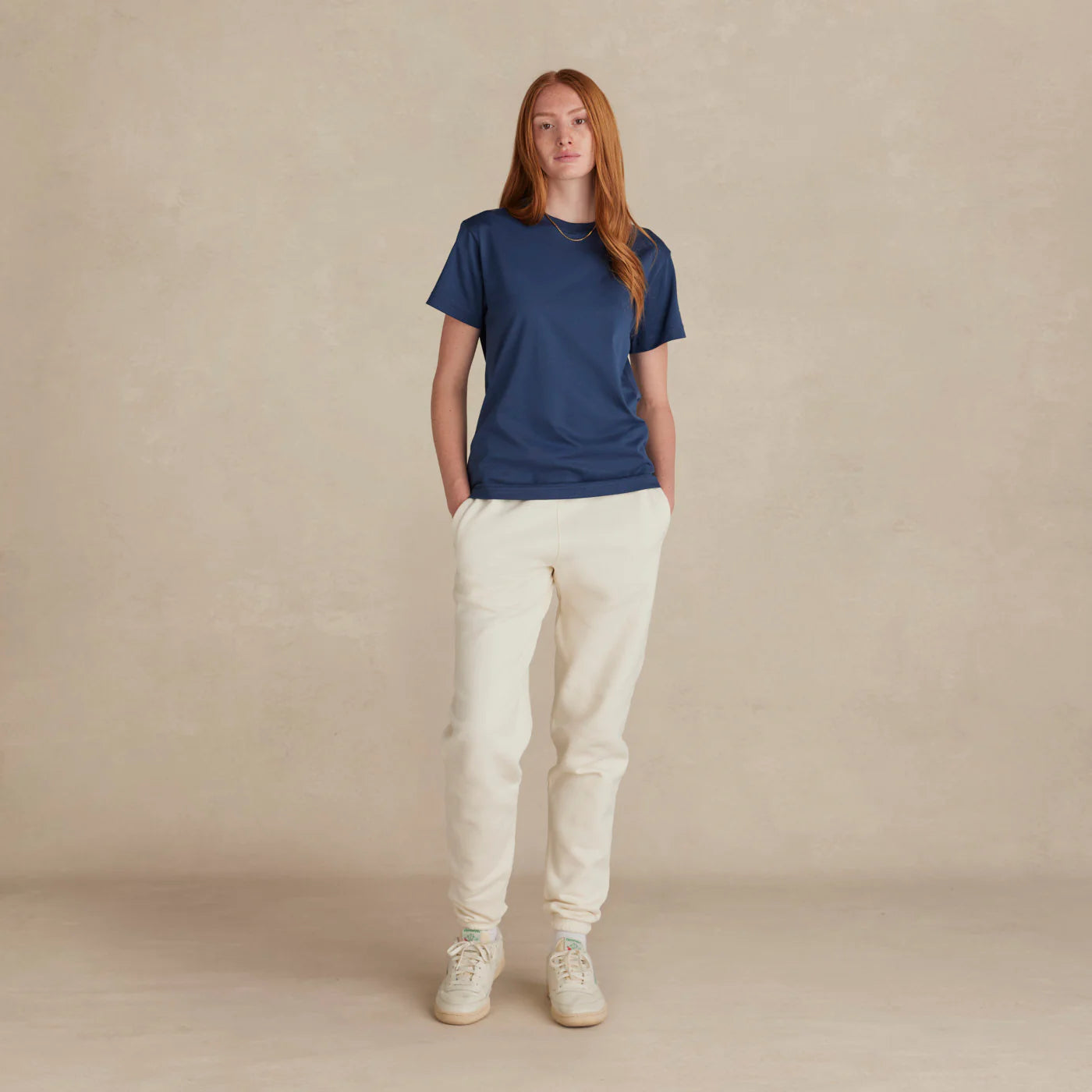 SoftLayer Tee navy worn on female model