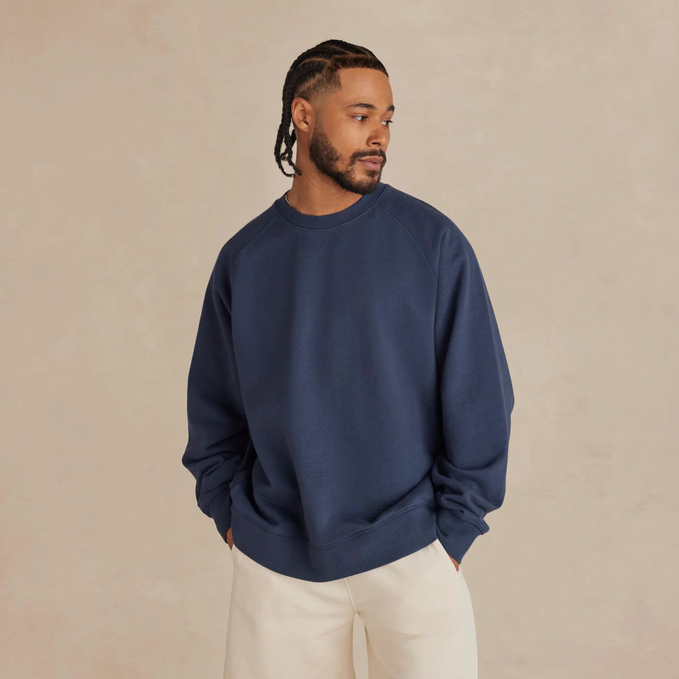 Men’s navy relaxed hoodie heavyweight fabric