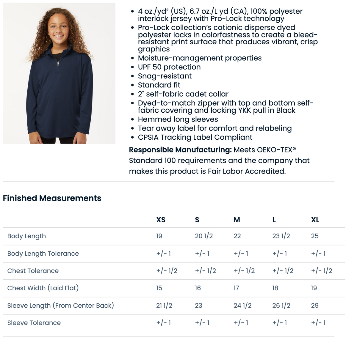 Dana Smith Show Team Youth Pro-Lock Performance Quarter-Zip Pullover