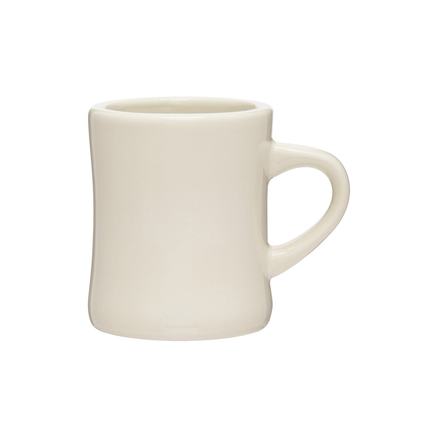 11 oz ceramic coffee mug front view, classic customizable white mug for logo print