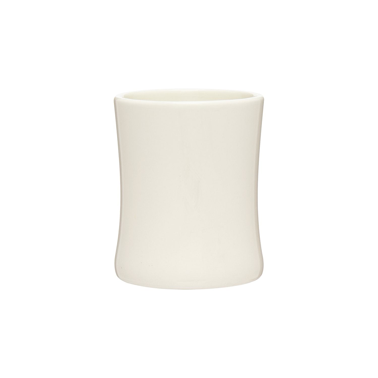 White ceramic cup on a white background